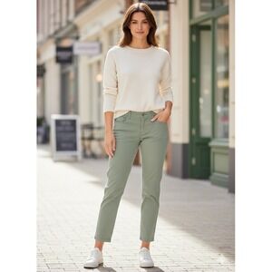 Woolrich Womens Chino Pants Sage Green Olive Cotton Straight Leg Size 12